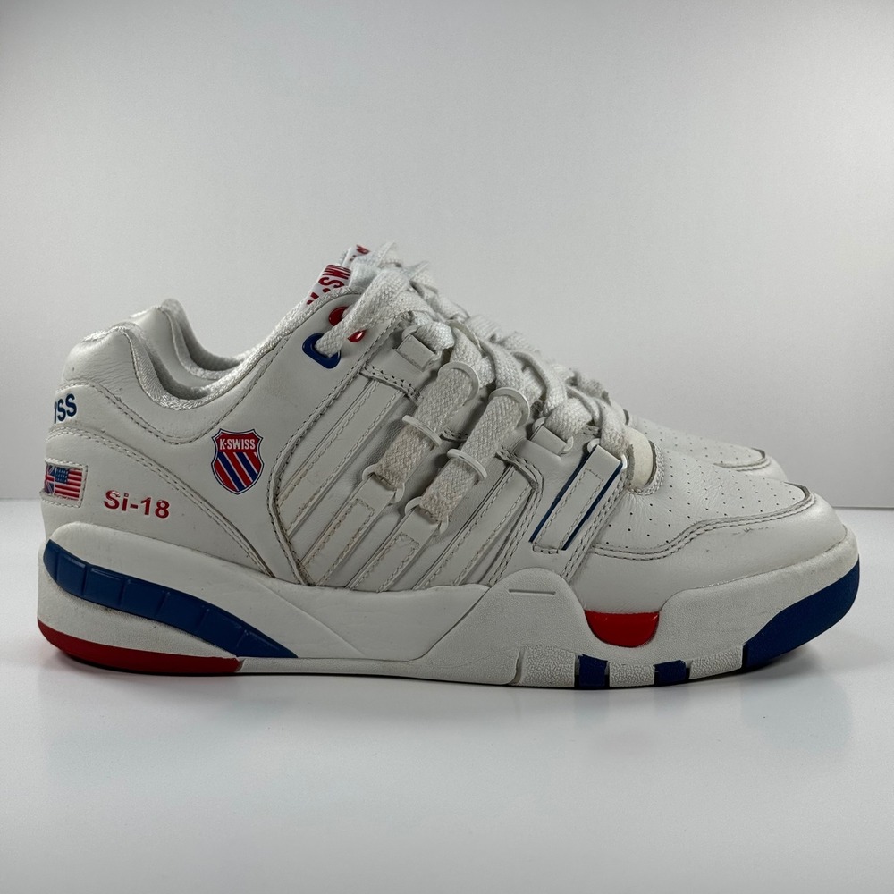 K-Swiss Si-18 International Heritage Low White Red Blue Mens 7‎ 08381-113-M